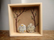 Graduation to send classmates couple cute cat decoration Tanabata birthday stone fun tribe original hand-painted stone painting