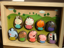 Peppa Pig cute things good friends stone fun tribe original hand-painted stone painting healing social person decoration Birthday