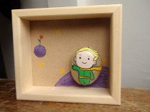 The little prince cute adorable birthday Valentines Day stone fun tribe original hand-painted stone painting Tanabata customization