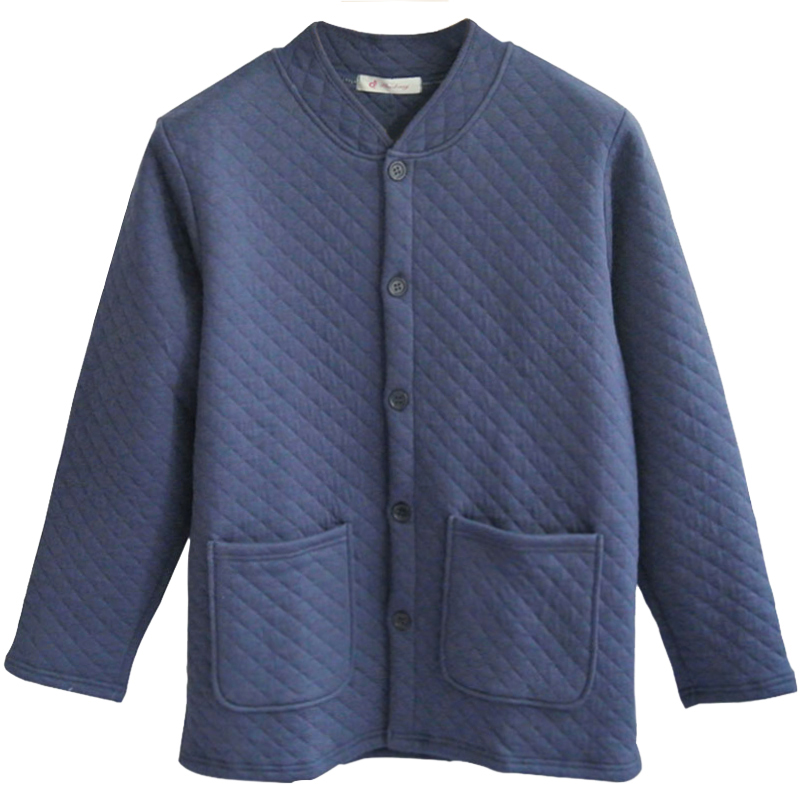 Mens ấm cardigan cộng béo tăng đang bông lót mở trong bông già cardigan mùa xuân dày và quần áo mùa thu.