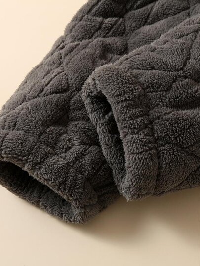 Anti-static quilted pajamas for men in winter three-layer thickened plus velvet cotton pants coral velvet warm pants loose thick home pants