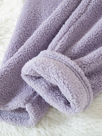 Women's velvet pajamas, autumn and winter trousers, coral velvet high-waisted home pants, thickened warm flannel large size home pants