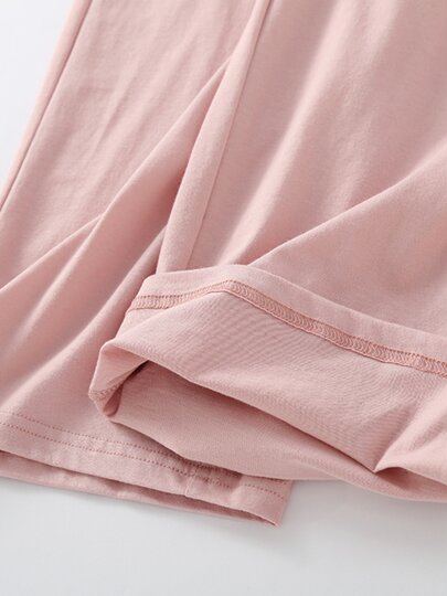 Women's summer pure cotton three-quarter pajama pants, cotton large size loose home casual pants, summer thin pants that can be worn outside