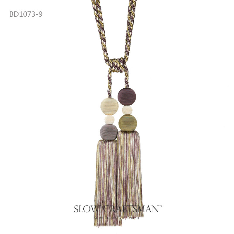 SLOW CRAFTSMAN exports European Chuzhen series Simple fringed curtain strap decorative pendant hanging ball