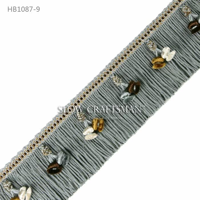 Кружевная кайма slow craftsman出口欧洲高端艾莉娜系列窗帘帘头家具绳编流苏花边