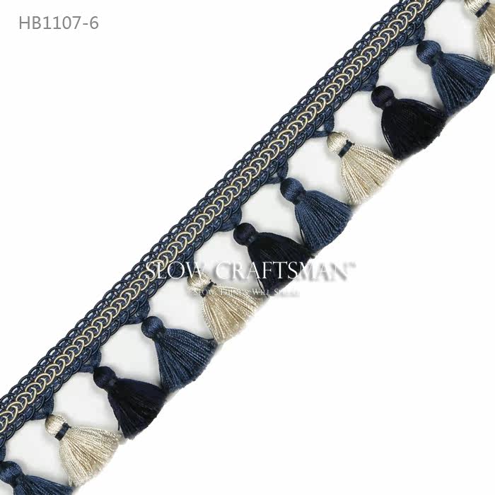 Кружевная кайма slow craftsman出口欧洲高端白山系列 窗帘窗幔抱枕家具流苏花边