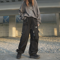 Dark function style overalls pants loose neutral style womens spring and autumn thin pants Street handsome cool tide bombing Street