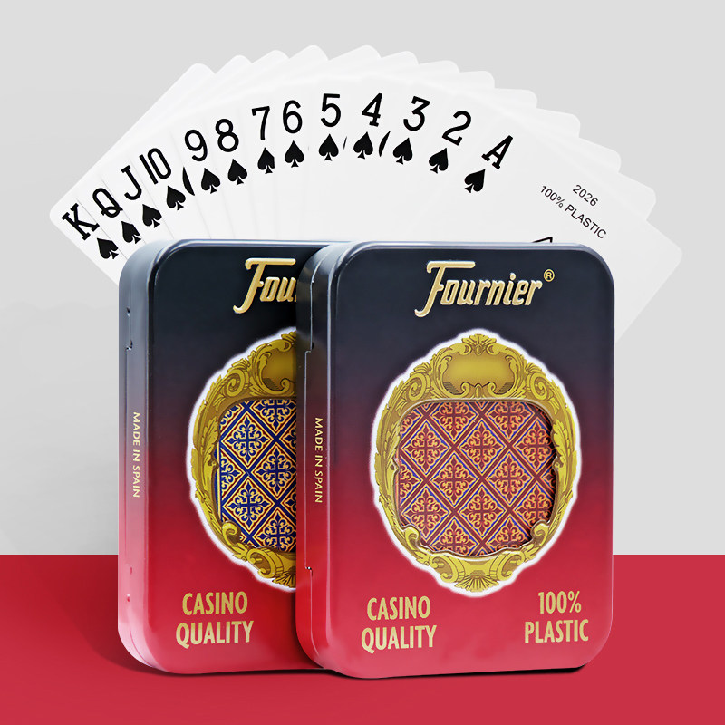 Spain imported Fornier plastic playing card bridge iron box PVC thickened frosted waterproof anti-folding washable