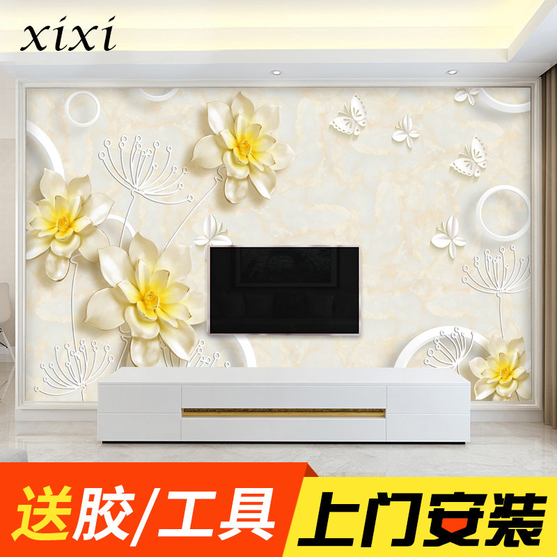 10d TV background wall simple modern wallpaper Small apartment wall cloth living room atmospheric back wall decoration ins wallpaper