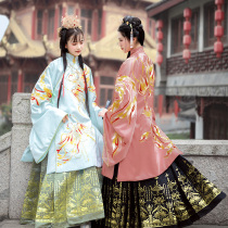 Rumeng neon clothes Spring Hanfu Women Wanfu Jinan] Two customized woven gold Ming long jacket skirt horse face dress spot