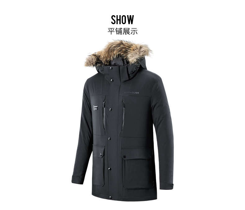 七匹狼 19冬季新款 杜邦三防面料 男 多口袋猎装风 防风羽绒服 抗-5~10℃ 图14