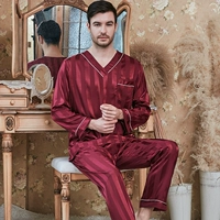 935 мужской полоса v-neck-dark красный