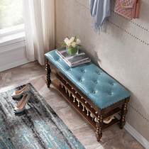 Full Solid Wood Changing Shoes Stool American Storage Stool Fields Garden Economy Type Wearing Shoes Stool stool Euro style home shoe rack stools