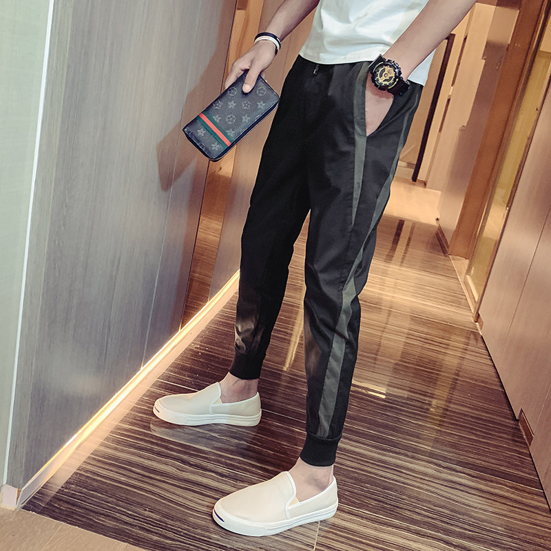 Summer Korean version of the social spirit Small group 100 lap nine beamline pants net red tides Harun little feet