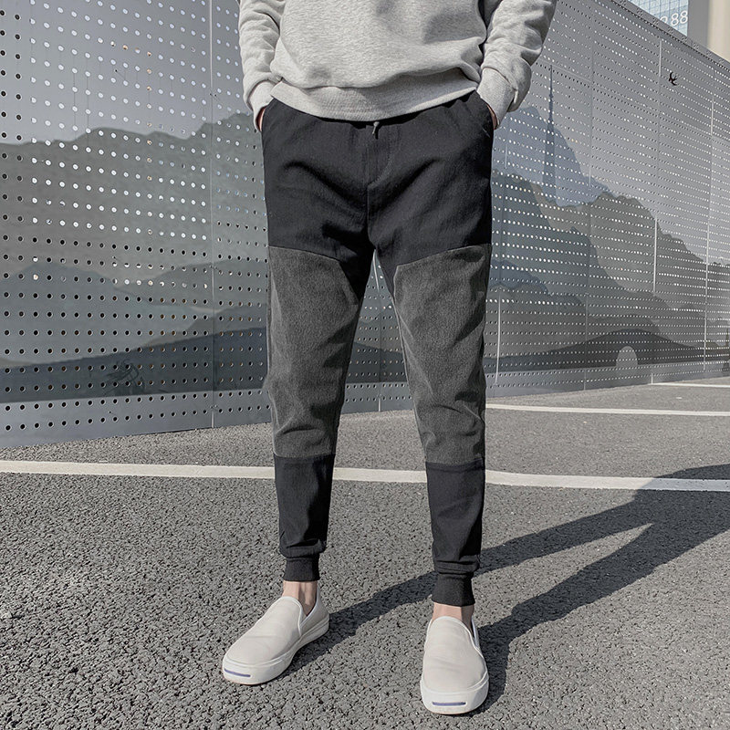 Very Fairy pants male ruffles handsome Han version bunches pants social spirit little guys 90% pants with small feet of casual pants