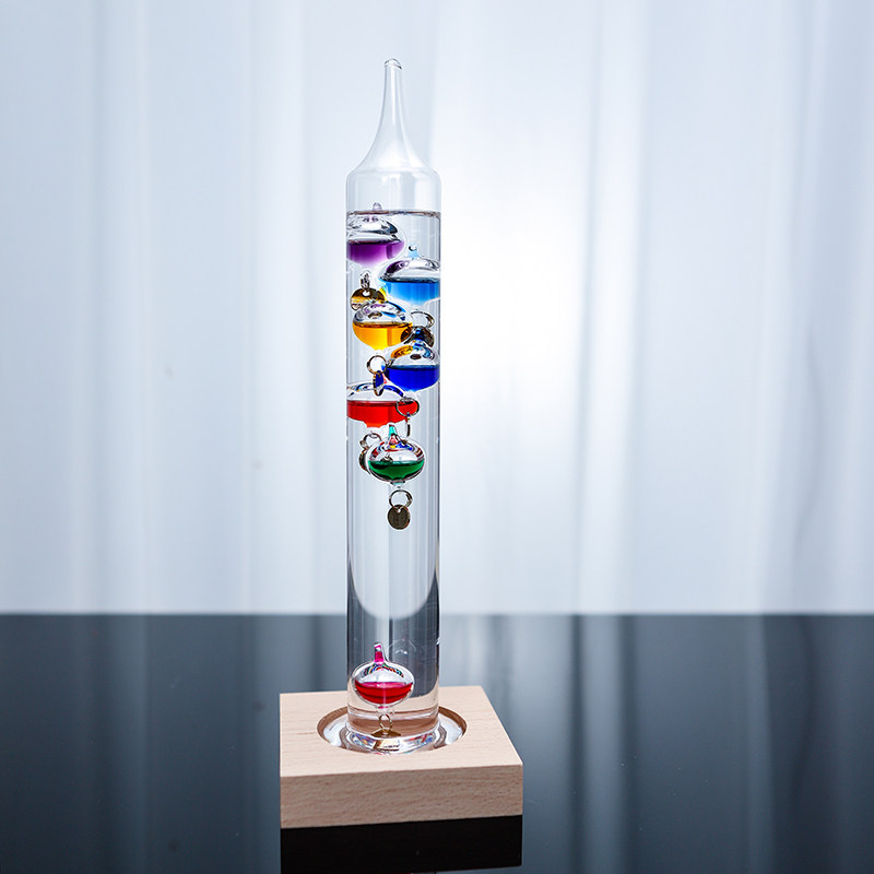 Glass Galileo Color Thermometer Roman Pillar Household Decoration Office Living Room