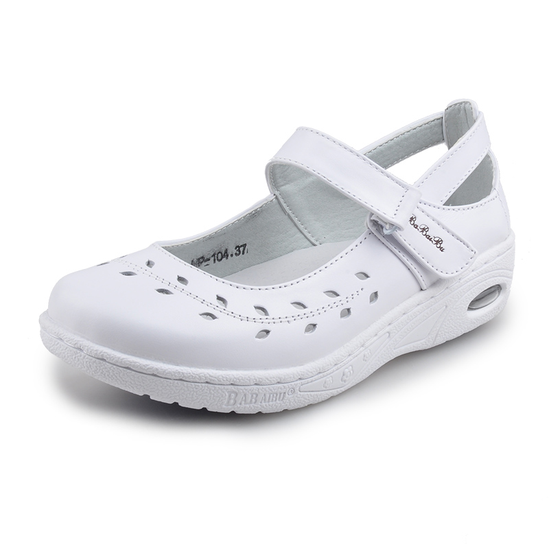 佰 夏季 mùa hè da y tá giày nữ trắng nêm với rỗng breathable non-slip làm việc thấp để giúp dép giày mẹ