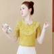Áo sơ mi ren của phụ nữ váy mùa hè 2021 mới hợp thời trang lỏng lẻo hoang dã đầu ngắn tay áo sơ mi nhỏ kiểu phương Tây áo sơ mi voan siêu cổ tích - Áo sơ mi chiffon ren