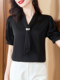 Chiffon shirt women's summer 2026 new style beautiful high-end western style shirt fashionable short-sleeved top