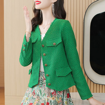 Woolen short coat women's clothing spring, autumn and winter 2022 new European goods explosion style small fragrance jacket fashion top