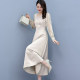 Satin dress ladies dress spring and autumn 2023 new small temperament foreign style a-line large swing dress