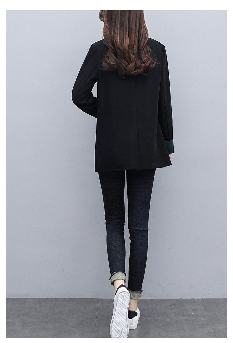 Костюм, весенняя осенняя тонкая куртка, черный кардиган, коллекция 2023, подходит для подростков 