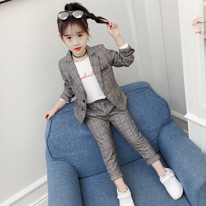 Girl Spring Clothing Suit 2022 New Children Spring Autumn Net Red Ocean Pie Big Boy Fried Street Trendy Suit Spring Child Clothing