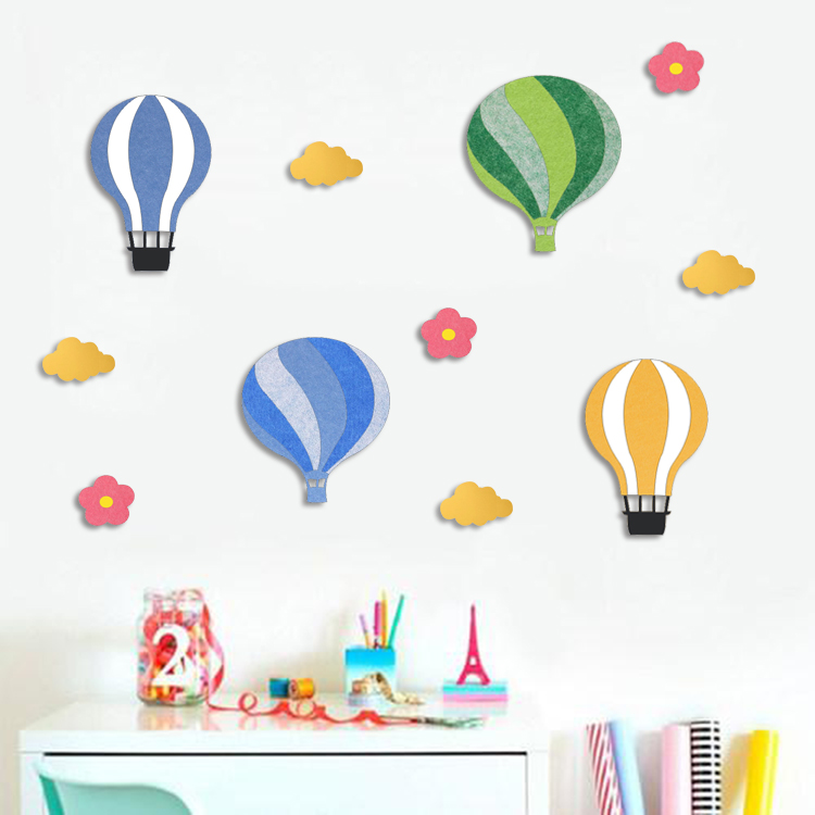 Hot air balloon felt wall stick to the sticky stereo children's room kindergarten ring decorated Nordic sofa TV background wall