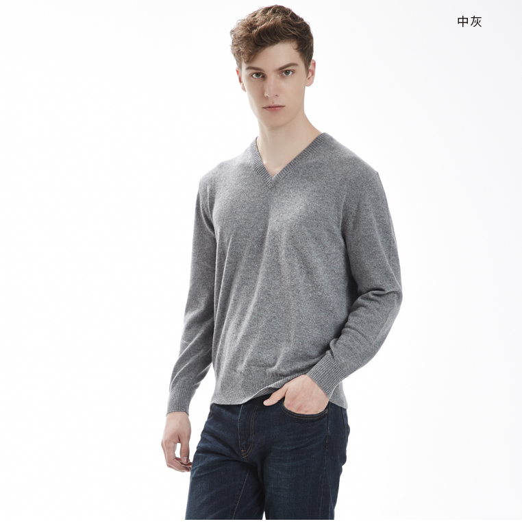 Gia đình cashmere mùa thu và mùa đông mới V-cổ nam áo len cashmere kinh doanh áo thun giản dị lỏng lẻo phần mỏng áo len cổ tim nam - Áo len Cashmere áo sơ mi nam gucci