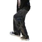 Джинсы, штаны, осенние, в американском стиле, размер, свободный прямой крой