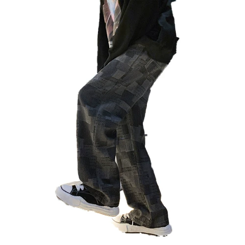 Джинсы, штаны, осенние, в американском стиле, размер, свободный прямой крой