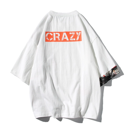 Японская летняя футболка с коротким рукавом, большой размер, китайский стиль, свободный крой