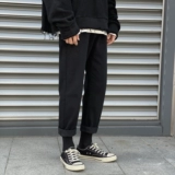 Martens, демисезонные черные джинсы, трендовые штаны, свободный прямой крой, размер