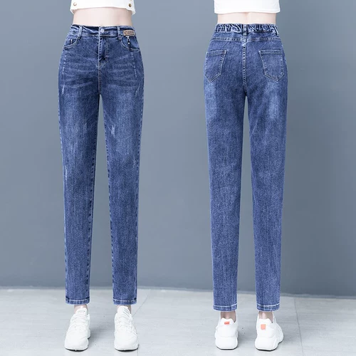 Джинсы, модные осенние штаны, коллекция 2021, высокая талия, подходит для подростков, по фигуре