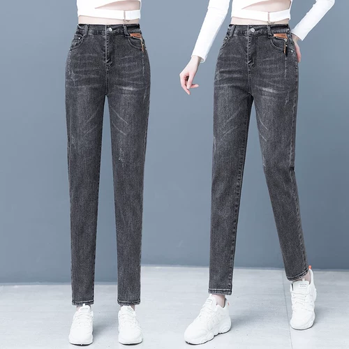 Джинсы, модные осенние штаны, коллекция 2021, высокая талия, подходит для подростков, по фигуре