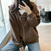 Coffee Color Little Jacket Lady 2022 Early Spring Autumn New Korean Version Big Code Conspicuge Student Cardio-wear