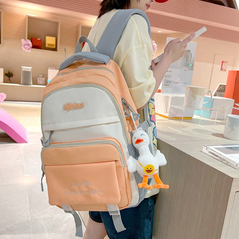 Hong Kong School Bag Girls Junior High School High School Girls High School Girls Large Capacity Backpacks Teenage Girl Middle School Students Double Shoulder Bag-Taobao