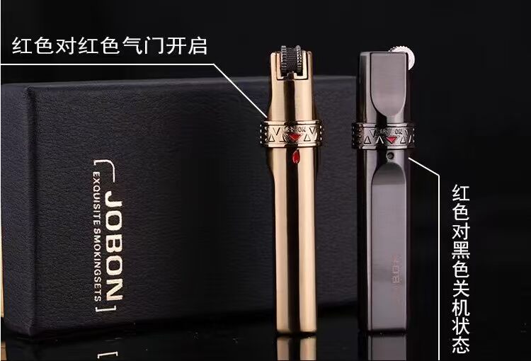 Zhongbang cá tính nhẹ hơn sáng tạo bơm hơi xì gà đá lửa nhẹ hơn ngọn lửa màu xanh thẳng bật lửa khò