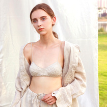 Chen Xiaomean non-steel underwear linen ultra-thin chest pad summer breathable chest small French triangle cup bra