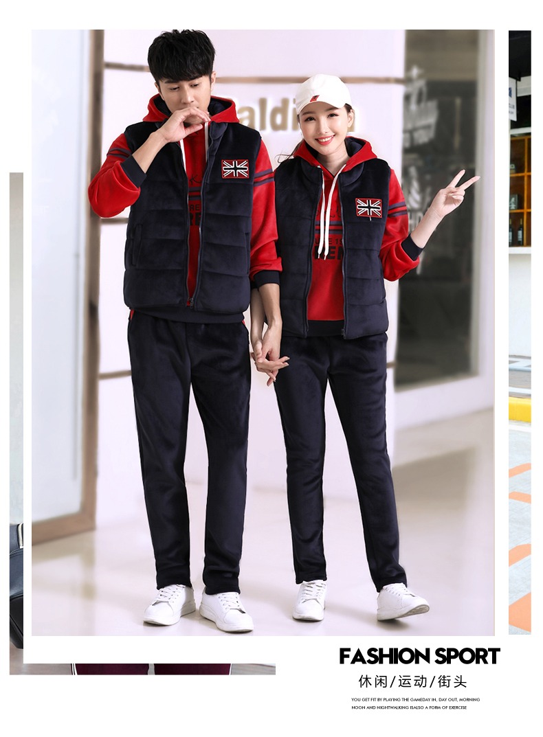 MWCQ nam và nữ dày cỡ lớn giản dị đôi nhung vàng thể thao vest mới mặc mùa thu và mùa đông những người yêu thích vest - Áo thể thao áo khoác ba lỗ nữ