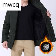 Áo khoác nam mùa đông của MWCQ cộng với áo khoác nhung dày cho nam mùa đông 40 chiếc áo khoác cotton nam trung niên 50 tuổi - Quần áo độn bông thể thao