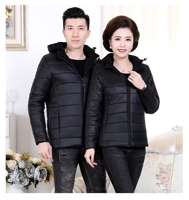 MWCQ trung niên đôi mùa đông áo khoác cotton áo ấm thời trang hai mặt mặc bố mẹ chất liệu cotton giản dị - Quần áo độn bông thể thao áo phao bé gái