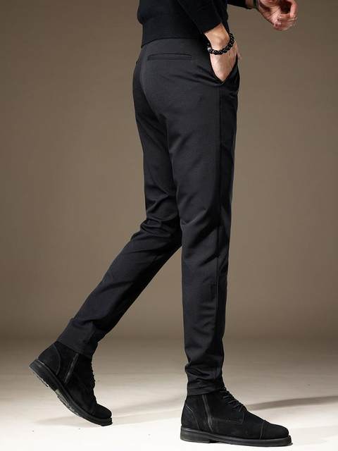 ໂສ້ງຂາຍາວຢ່າງເປັນທາງການຂອງຜູ້ຊາຍ, ຜູ້ຊາຍແບບເກົາຫຼີຂອງຜູ້ຊາຍ trousers trendy casual trousers 2024 ຕົ້ນດູໃບໄມ້ລົ່ນໃຫມ່ slim fit ຕີນຂະຫນາດນ້ອຍທຸລະກິດ 0806n