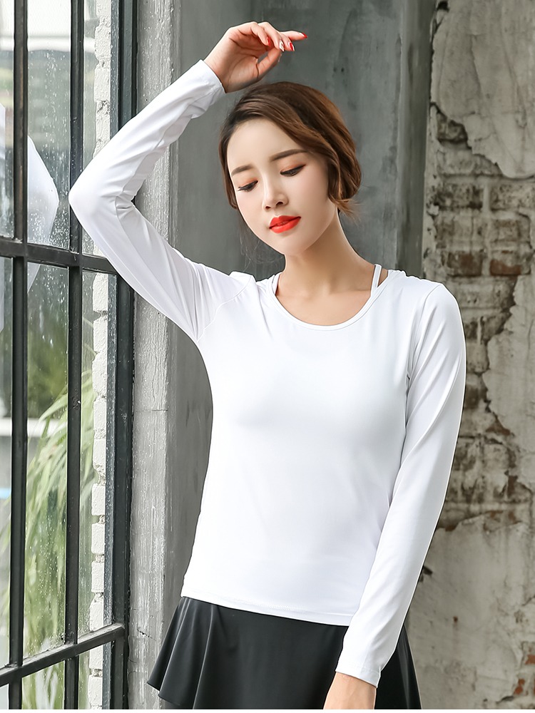 Quần áo thể thao MWCQ ngọn bó sát quần bó sát quần áo nữ yoga quần áo dài tay thoáng khí nhảy dài - Quần áo tập thể hình áo legging nam
