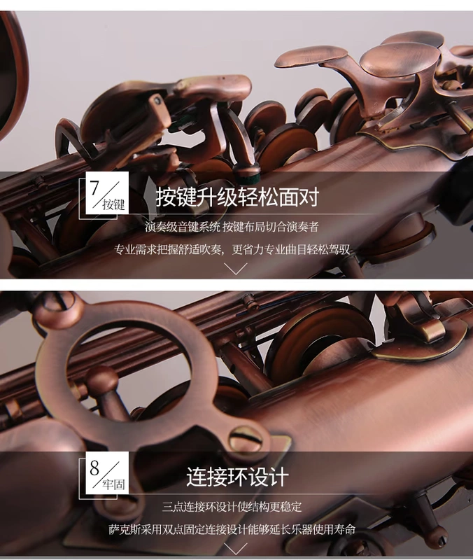 SEROLLAN Saint Laurent Nhạc cụ Red Bronze E-phẳng Alto Saxophone Người mới bắt đầu - Nhạc cụ phương Tây đàn nguyệt cầm