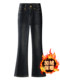 Black velvet bootcut jeans for women 2025 new autumn and winter horse hoof pants thickened high waist slim flared pants