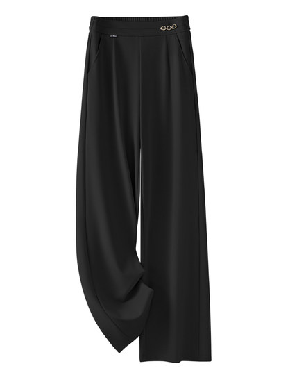 Acetate Ice Silk Suit Wide Leg Pants Women's Autumn 2025 New Autumn Loose Draping High-Waist Straight Pants