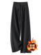 Gray velvet thickened woolen wide-leg pants for women 2025 new autumn and winter sports casual pants slim straight pants