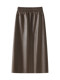 Brown Pu Leather Pencil Skirt for Women 2025 New Autumn High-Waisted Slimming Mid-Length A-Line Skirt Pencil Skirt