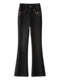 Black bootcut jeans for women 2025 new autumn and winter embroidered high-waisted horse hoof pants slimming petite flared pants